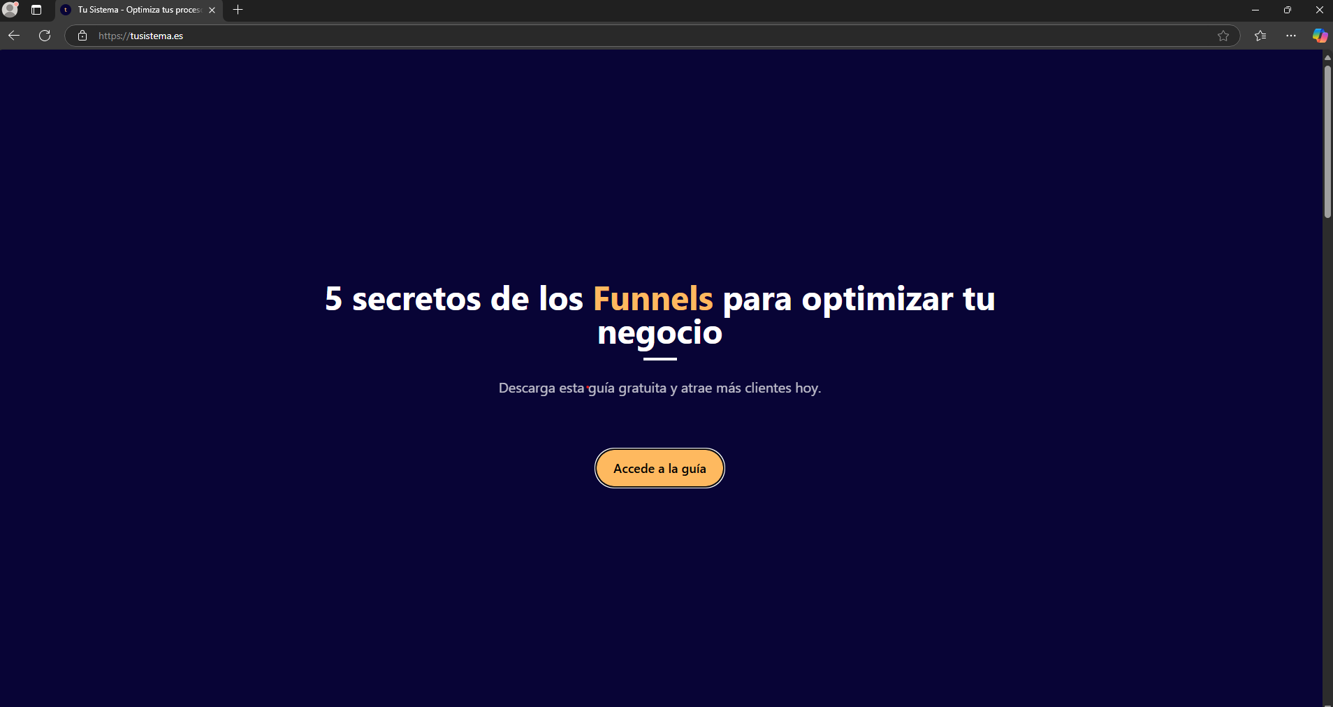 Página web en producción: Captura de Leads